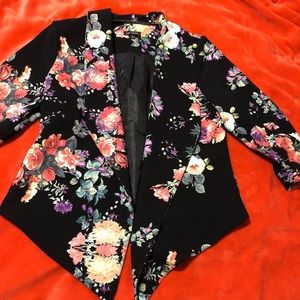 Black floral blazer